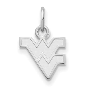 Rhodium Over Sterling Silver LogoArt West Virginia University Extra
Small Pendant