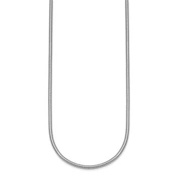 Rhodium Over Sterling Silver 2.4mm Snake 16 Inch Chain