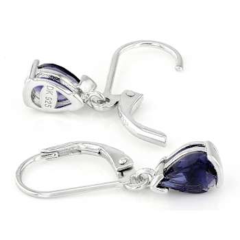 Iolite Drop Earrings In Sterling Silver