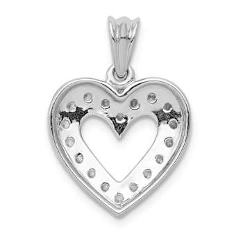 Rhodium Over 14k White Gold Diamond Heart Pendant