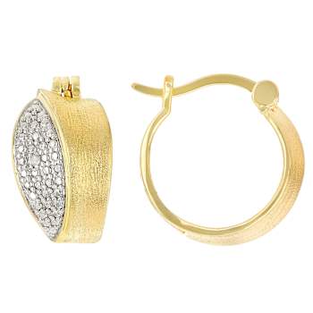 Diamond Huggie Earrings With Matte Finish