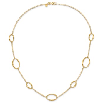 14K Yellow Gold Polished Oval Link 20-inch Necklace