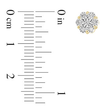 0.75cttw Diamond Cluster Earring set in 14k Yellow Gold