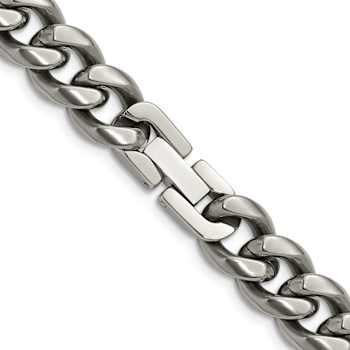Titanium 10mm Solid Polished Curb 24 Inch Chain