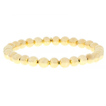 Beaded Stretch Bracelet Set Of 3 In 18K Gold Over Bronze