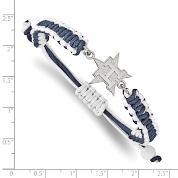 Stainless Steel MLB LogoArt Houston Astros Adjustable Cord Bracelet