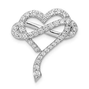 Rhodium Over 14K White Gold 1/2ct. Diamond Infinity and Heart Chain
Slide Pendant