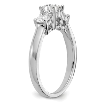 Rhodium Over 14K White Gold Lab Grown Diamond SI1/SI2, G H I, 3-Stone
Engagement Ring