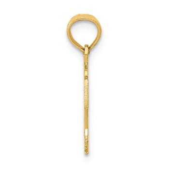 14k Yellow Gold Textured Basketball in Net Pendant