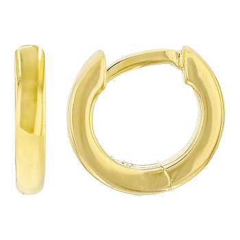 Delicate Gold Huggie Hoop Earrings In 18K Gold Over Sterling Silver