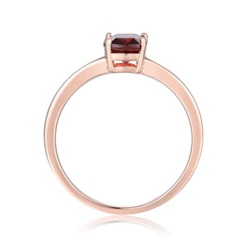 Rectangular Cushion Garnet 14K Rose Gold Over Sterling Silver Solitaire
Ring, 1.00ct