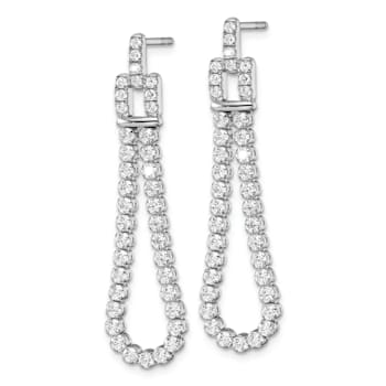 Rhodium Over 14K White Gold Lab Grown Diamond SI1/SI2, G H I, Post Loop
Dangle Earrings