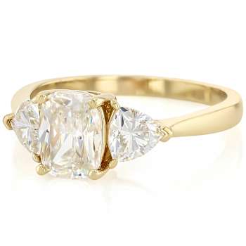 Diamond Simulant Elongated Band Ring In 18K Gold Over Sterling Silver 3.26ctw