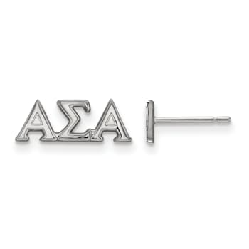 Rhodium Over Sterling Silver LogoArt Extra Small Post Earrings