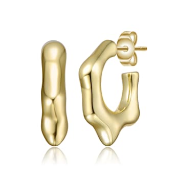 Dripping Hoop Earrings In 14K Gold Over Brass