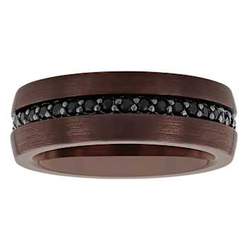 Robert Alton Men's Black Sapphire 8mm Band Ring In Tungsten