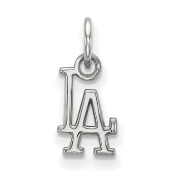 Rhodium Over Sterling Silver MLB Los Angeles Dodgers LogoArt Pendant