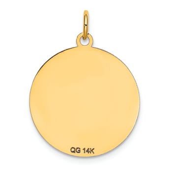 14k Yellow Gold Satin Siberian Husky Disc Charm
