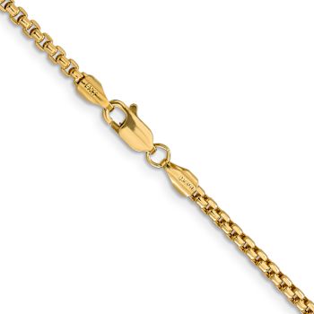 14K Yellow Gold 2.45mm Hollow Round Box Chain 26"
