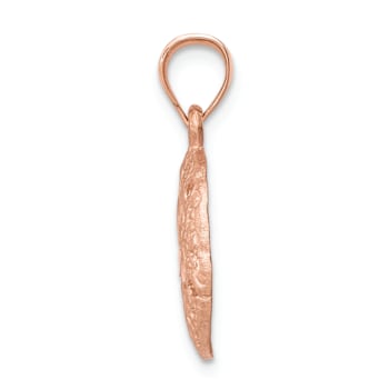 14k Rose Gold Brushed and Diamond-Cut Sand Dollar Pendant
