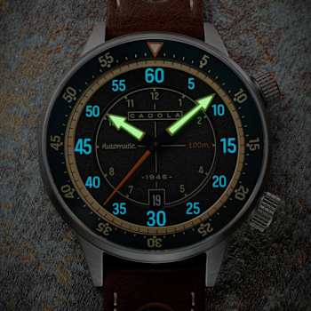 Cadola Rally Timer Green Dial White Bezel Brown Stainless Steel Band
Automatic Watch