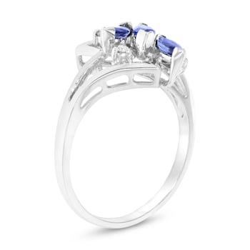 0.41ctw Sapphire and Diamond Ring in 14k White Gold
