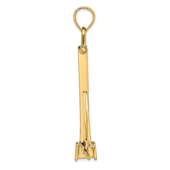 14k Yellow Gold Moveable Danforth Anchor Pendant