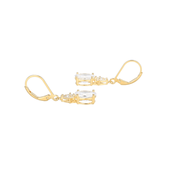 White Cubic Zirconia 18k Yellow Gold Over Sterling Silver April
Birthstone Earrings 6.30ctw