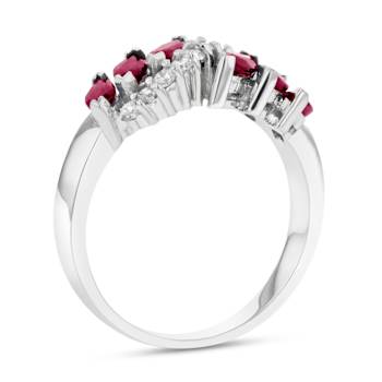 1.25ctw Marquise Ruby and Diamond Ring in 14k White Gold