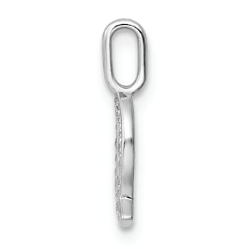 14K White Gold Diamond Letter Q Initial Pendant