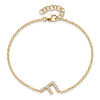 14k Yellow Gold Diamond Sideways Letter F Bracelet