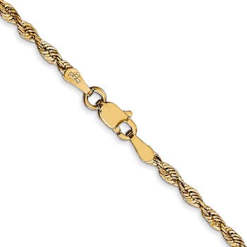 14k Yellow Gold 2.5mm Diamond-Cut Rope 20 Inch Chain