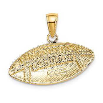 14k Yellow Gold Polished and Textured Medium Football Charm