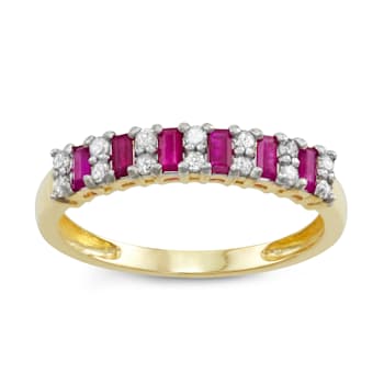 Red Ruby 10K Yellow Gold Ring 0.51ctw