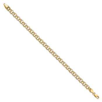 10k Yellow Gold 5.25mm Double Link Charm Bracelet