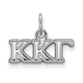 Rhodium Over Sterling Silver LogoArt Kappa Kappa Gamma Extra Small Pendant