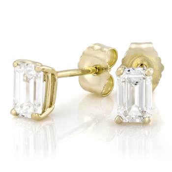 Lab-Grown Diamond Emerald-Cut Stud Earrings In 14K Gold 1.00ctw