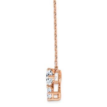 14K Rose Gold Butterfly Pendant G H I True Light Moissanite Pendant with Chain
