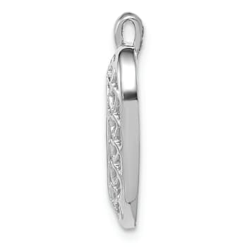 Rhodium Over 14k White Gold Cut-Out Heart Pendant