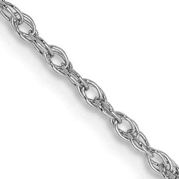 14k White Gold 1.3mm Heavy-Baby Rope Chain 22 Inches
