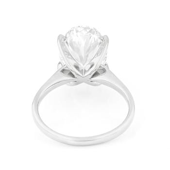 Lab-Grown Diamond Oval Solitaire Ring In 14K White Gold 5.00ct