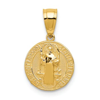 14K Yellow Gold San Benito 2 Sided Round Small Pendant