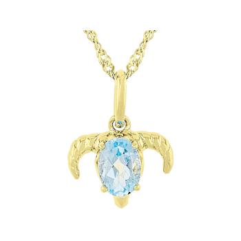 Sky Blue Topaz Capricorn Birthstone Pendant