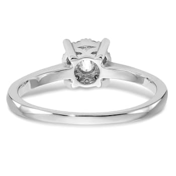 Rhodium Over 14K White Gold Diamond Cluster Engagement Ring 0.23ctw