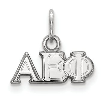 Rhodium Over Sterling Silver LogoArt Alpha Epsilon Phi Extra Small Pendant