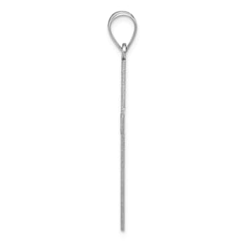 Rhodium Over 14k White Gold Polished Cross Pendant