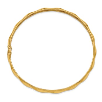 14K Yellow Gold Polished Twisted Flexible Bangle