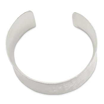 Sterling Silver 39.5mm Hammered Cuff Bracelet