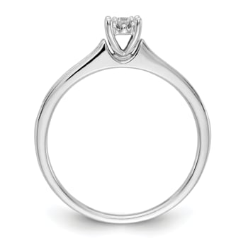Rhodium Over 14K White Gold Lab Grown Diamond Complete Petite Engagement
Ring 0.1ctw