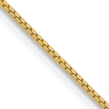 14k Yellow Gold 0.9mm Solid Box Link 20 Inch Chain